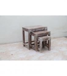 WOODEN TABLE SET OF 3
