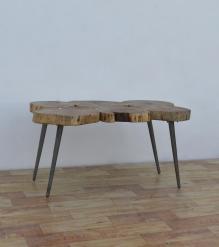 SOLID WOOD LIVE EDGE & IRON COFFEE TABLE