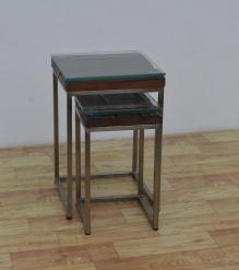 WDN+IRON COFFEE TABLE SET OF 2