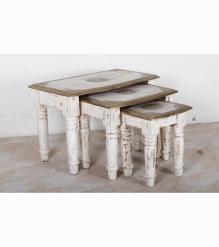WOODEN STOOL SET OF 3