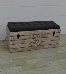 SOLID WOOD & LEATHER TRUNK