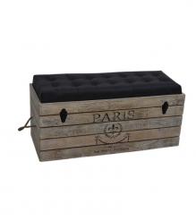 SOLID WOOD & LEATHER TRUNK