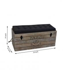 SOLID WOOD & LEATHER TRUNK
