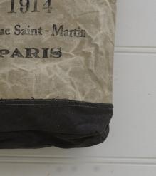 CANVAS & FULL HIDE LEATHER TOTE BAG