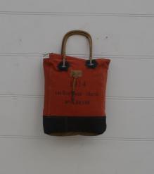 CANVAS & FULL HIDE LEATHER TOTE BAG