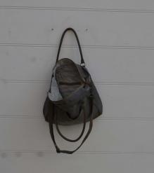 CANVAS & FULL HIDE LEATHER TOTE BAG