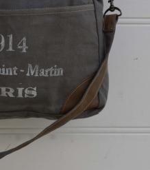 CANVAS & FULL HIDE LEATHER TOTE BAG