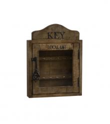 SOLID WOOD & GLASS KEY BOX