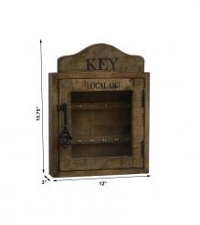 SOLID WOOD & GLASS KEY BOX