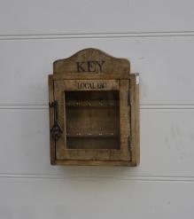 SOLID WOOD & GLASS KEY BOX