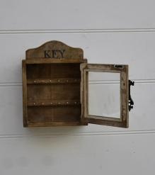 SOLID WOOD & GLASS KEY BOX