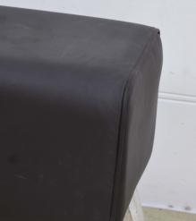 LEATHER & WOOD UPHOLSTERED BENCH