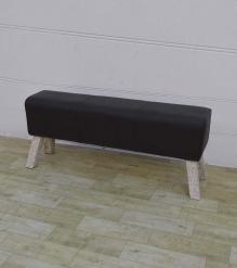 LEATHER & WOOD UPHOLSTERED BENCH