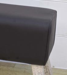 LEATHER & WOOD UPHOLSTERED BENCH