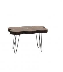 SOLID LIVE EDGE TABLE W/ IRON LEGS
