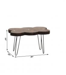 SOLID LIVE EDGE TABLE W/ IRON LEGS