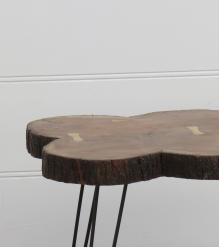 SOLID LIVE EDGE TABLE W/ IRON LEGS
