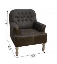 FULL HIDE LEATHER UPHOLSTERED CHAIR