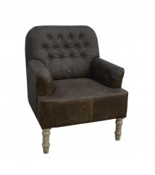 FULL HIDE LEATHER UPHOLSTERED CHAIR