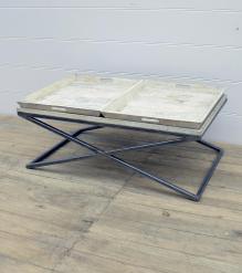 SOLID WOOD TRAY COFFEE TABLE & IRON