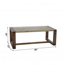 SOLID WOOD & IRON COFFEE TABLE