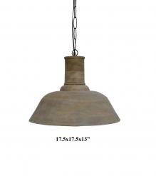 WOODEN FARMHOUSE DOME PENDANT LIGHT FIXTURE