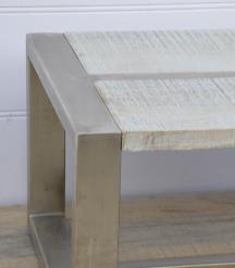 SOLID WOOD & IRON COFFEE TABLE
