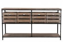 SOLID WOOD & IRON 4 DRAWER CABINET