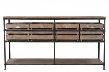 SOLID WOOD & IRON 4 DRAWER CABINET