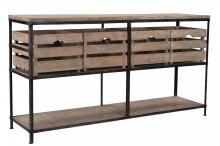 SOLID WOOD & IRON 4 DRAWER CABINET