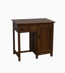 SOLID RECLAIMED TEAK DESK W/ DRAWER & DOOR