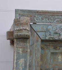 HAND CARVED SOLID WOOD INDIAN DOOR & CASING