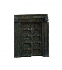 HAND CARVED SOLID WOOD INDIAN DOOR & CASING