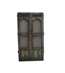 HAND CARVED SOLID WOOD & IRON DOOR