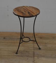 IRON TABLE WITH WOODEN TOP