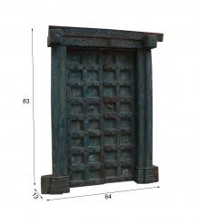 HAND CARVED SOLID WOOD INDIAN DOOR & CASING