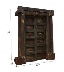 HAND CARVED DECORATIVE INDIAN DOOR & CASING