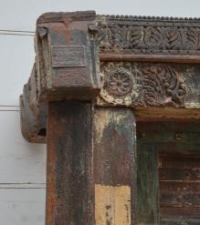 HAND CARVED DECORATIVE INDIAN DOOR & CASING