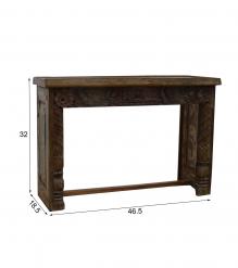 HAND CARVED SOLID RECLAIMED WOOD CONSOLE TABLE