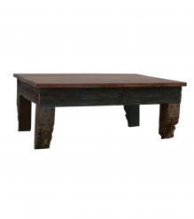 HAND CARVED SOLID RECLAIMED WOOD COFFEE TABLE