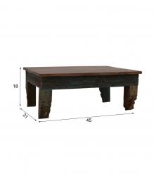 HAND CARVED SOLID RECLAIMED WOOD COFFEE TABLE