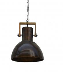HANGING IRON + WOOD PENDANT LIGHT