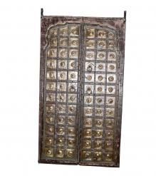 SOLID WOOD & DECORATIVE BRASS DOOR 
