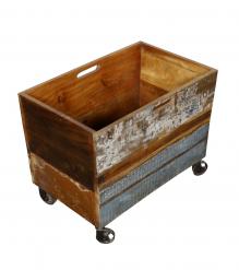 WOOD IRON TRAY TROLLEY