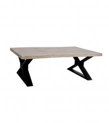 SOLID WOOD LIVE EDGE & IRON COFFEE TABLE