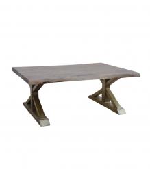 SOLID LIVE EDGE WOOD & IRON COFFEE TABLE