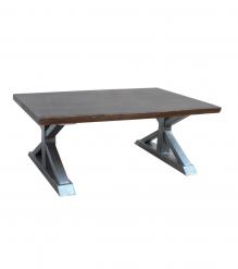 SOLID LIVE EDGE WOOD & IRON COFFEE TABLE