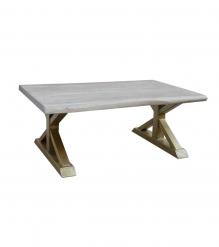 SOLID LIVE EDGE WOOD & IRON COFFEE TABLE