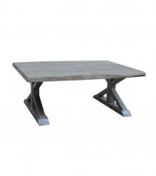 SOLID LIVE EDGE WOOD & IRON COFFEE TABLE