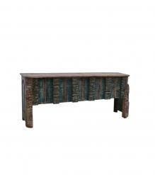 HAND CARVED SOLID  RECALIMED CONSOLE